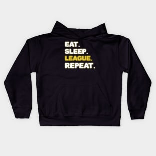 Eat Sleep League Repeat Kids Hoodie